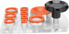 Professional Watch Cover Opening Tool with 8pcs Dies, Ergonomic Suction Back Case Opener for Watchmaker, Flexible Plastic and Metal Material, Efficient and Sturdy