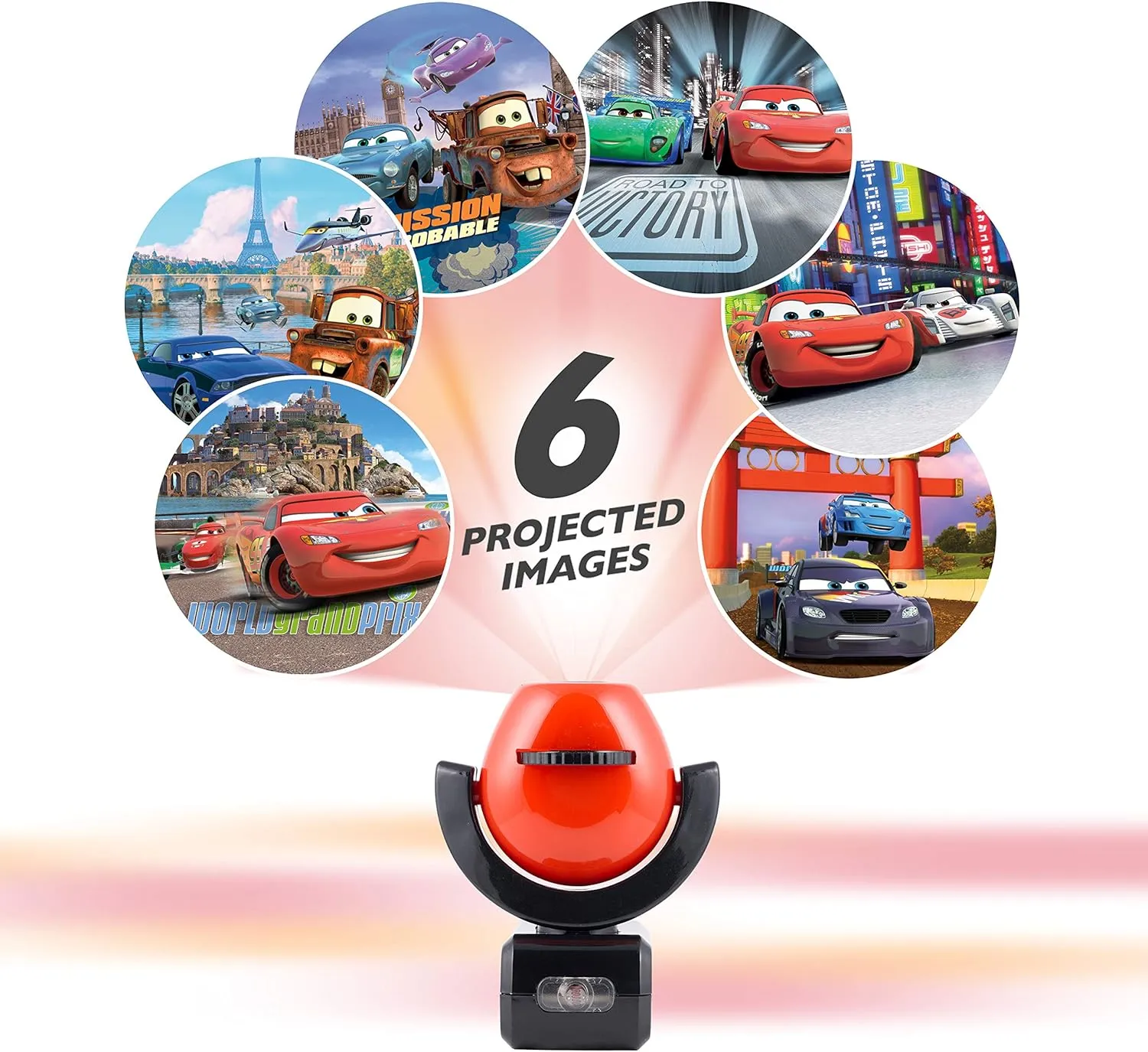 Projectables Pixar Cars LED Kids Night Light, Plug-In, Projector, Dusk-to-Dawn, Lightning McQueen, Galaxy Light, Hallway, Bedroom, Nursery, Playroom, Gaming Room, 11740
