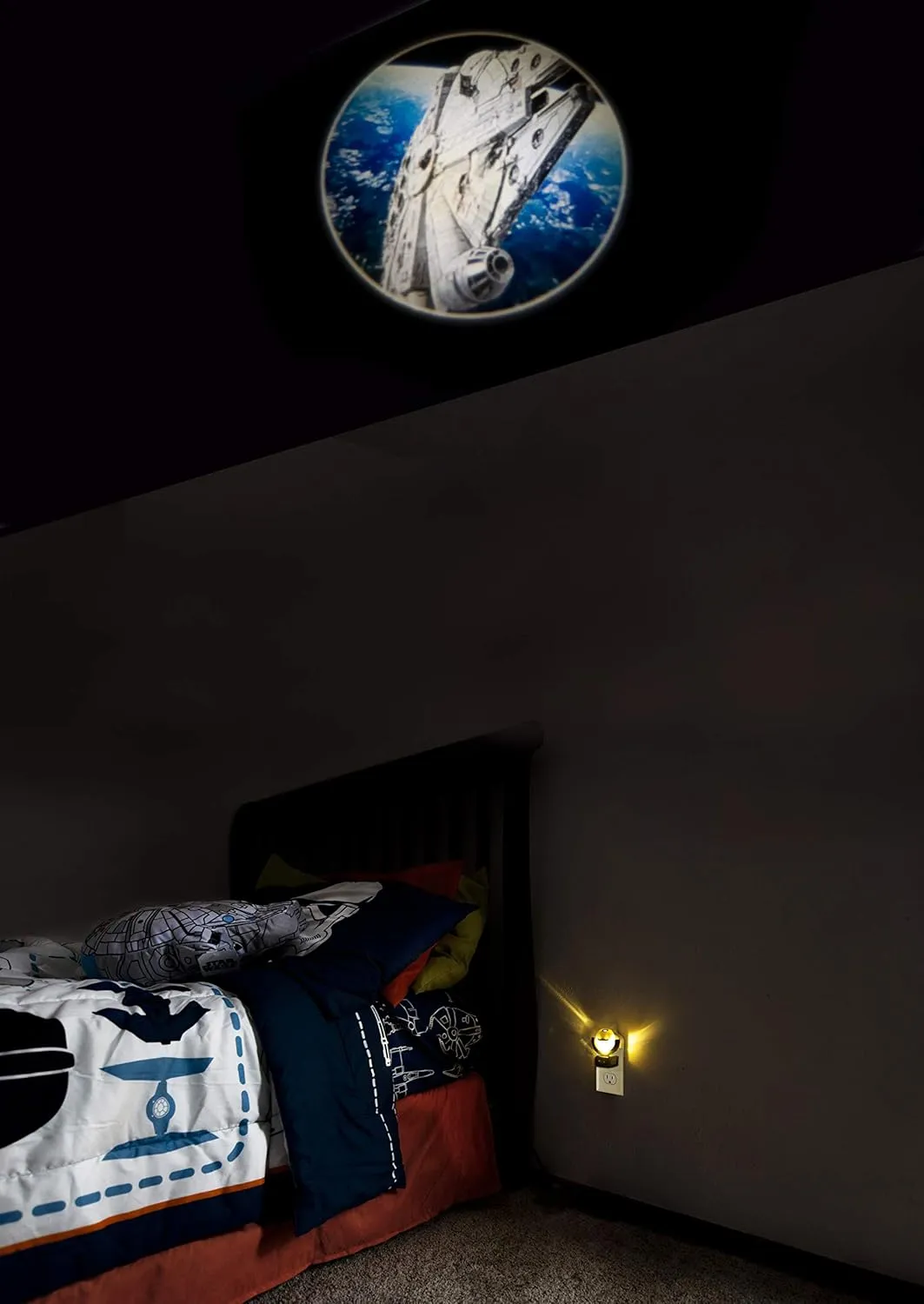 Projectables Star Wars LED Night Light Projector, Galaxy Projector, Plug-in, Dusk-to-Dawn,Mood Lighting, for Kids, Adults, Collectors, Game Room, Bedroom, Hallway, Nursery, 43646