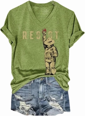 Protect Our National Parks Bear Resist V Neck Shirt Alt Resist Tshirt Women