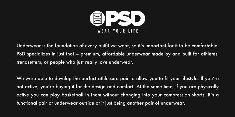 PSD Men's Printed Boxer Briefs - 7 Inch Inseam Breathable and Supportive Men's Underwear with Moisture-Wicking Fabric