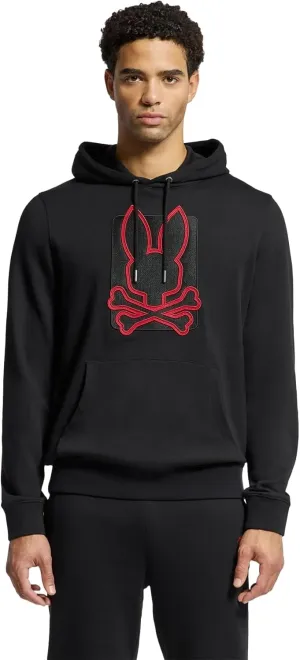 Psycho Bunny Men's Black Cotton French Terry Hoodie