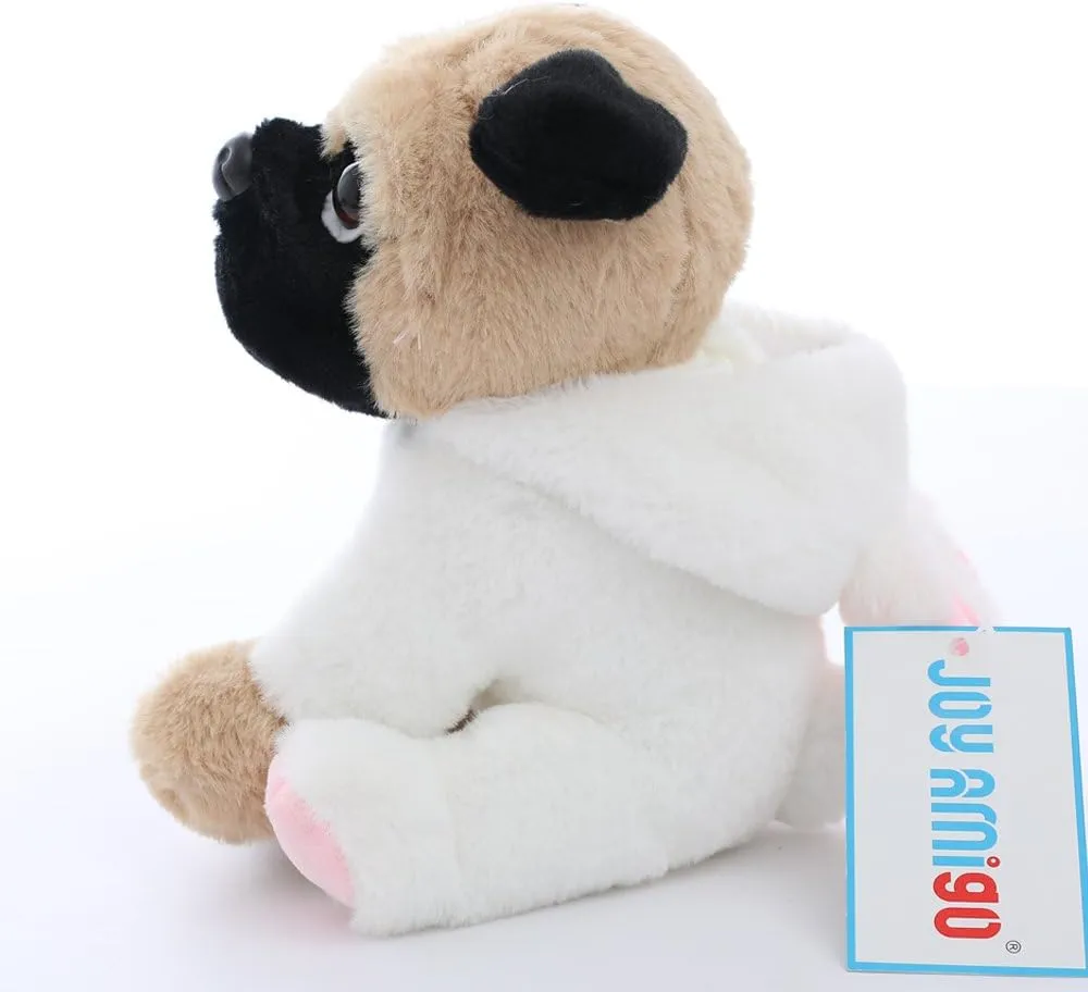 Pug Stuffed Animal Dog Puppy Soft Cuddly Animal Toy in Easter Bunny Costumes - Super Cute Quality Rabbit Dog Plush Children Easter Basket Stuffers Decoration