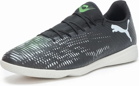 PUMA Men's Future 8 Play Indoor Soccer Shoes, Black-Cool Light Gray-Fluo Green, 11
