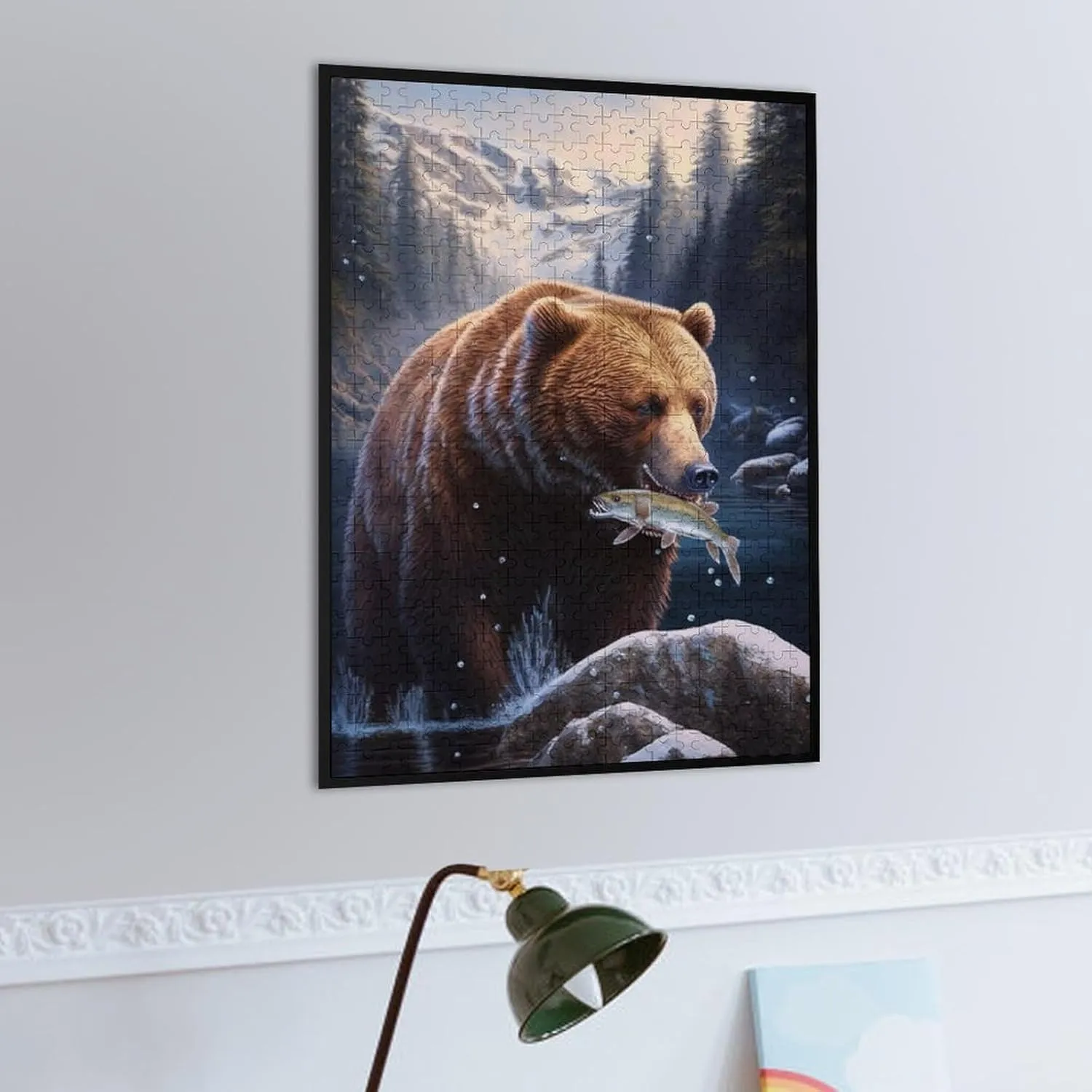 Puzzles for Adults 500 Pieces - Brown Bear Catching Fish Best Challenging Puzzles for Cognitive Workout - Safe Eco-Friendly - Most Popular Leisure Activities