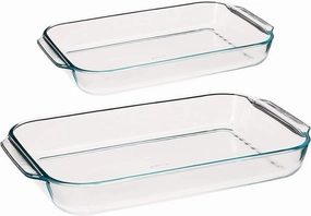 Pyrex Basics Rectangle Baking Dish Bundle - 233 3qt and 234 4qt (3.79L) - 2 Piece Value Set