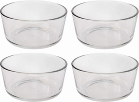 Pyrex Simply Store 7201 4-Cup Round Clear Glass Food Storage Bowls - 4 Pack Made in the USA