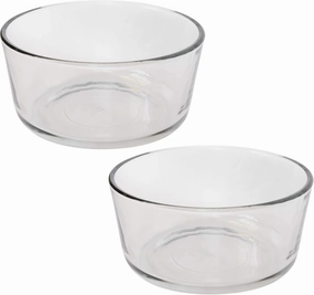 Pyrex Simply Store 7201 Round Clear Glass Storage Container - 2 Pack Made in the USA