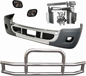 QSC Truck Parts Complete Bumper Fog Light Deer Guard Set for Freightliner Cascadia 08-16