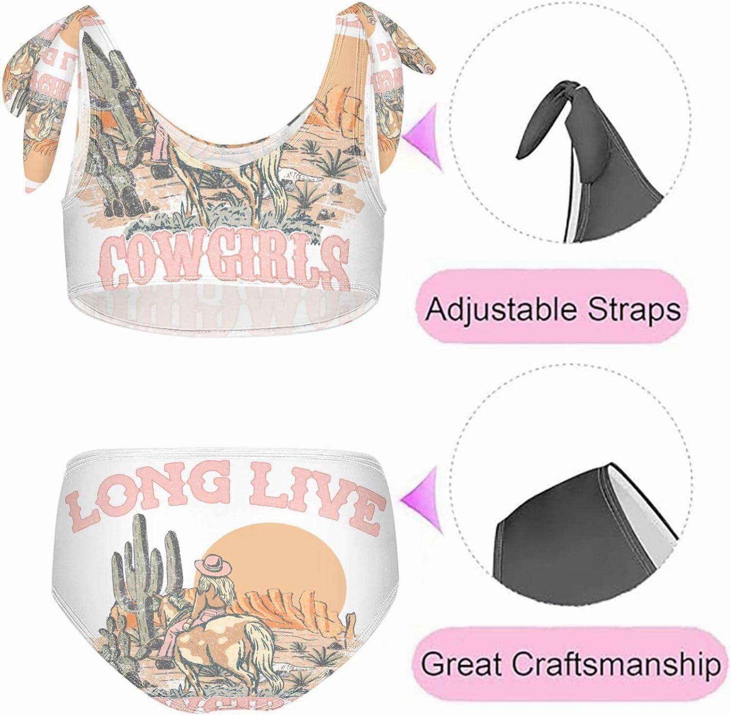 QUGRL Girls Swimsuit Two Piece Swimwear Bathing Suit for Girls Tankini Bikini Set Size 3-12T
