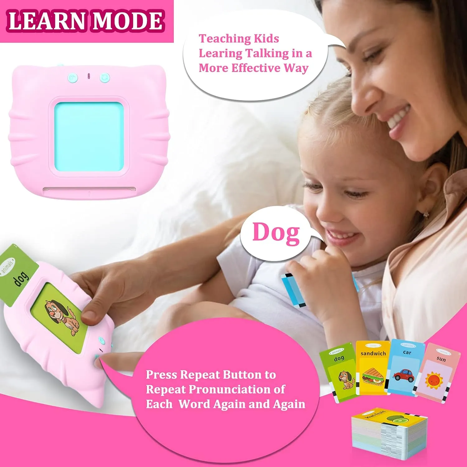 QuTZ Toddler Toys for 2 3 4 5 Year Old Boys and Girls, Speech Therapy/Autism Sensory Toys for Autistic Children, Learning Montessori Toy, 224 Sight Words Talking Flash Cards