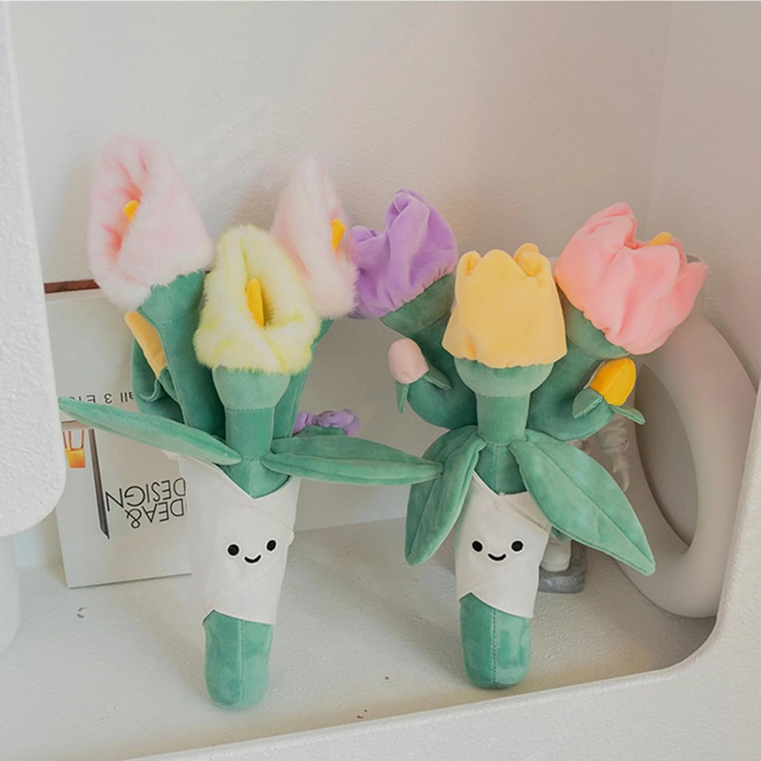 QYN Stuffed Flower Plush Bouquet Flowers Decor Funny Gifts for Women Friends