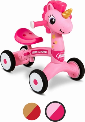 Radio Flyer Lil' Racers: Sparkle The Unicorn Ride on Toy, for Ages 1-3,Pink