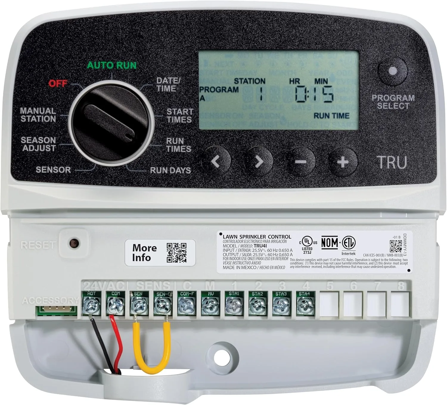 Rain Bird TRU4I Program-Based Indoor Irrigation Sprinkler Controller/Timer, WiFi Ready, 4-Zone/Station