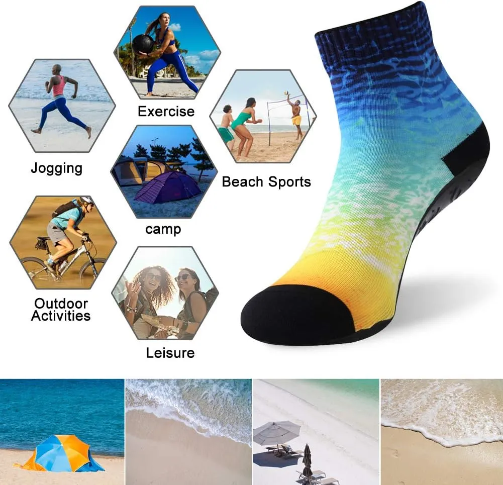 RANDY SUN Barefoot Quick-Dry Sand Beach Socks, Breathable Seamless Yoga Sock With TPE Sole