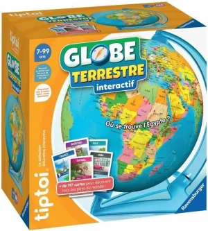 Ravensburger - tiptoi® - Interactive game - Interactive globe - Player available separately - Electronic educational game without screen - From 7 years old - French version - 00 191
