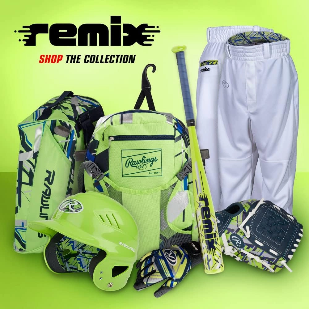 Rawlings | REMIX T-Ball & Youth Backpack Equipment Bag | Baseball/Softball | Multiple Colors