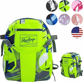 Rawlings | REMIX T-Ball & Youth Backpack Equipment Bag | Baseball/Softball | Multiple Colors