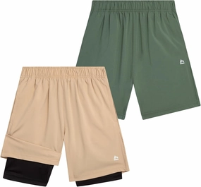 RBX Boys Athletic Shorts - 2 Pack Active Performance Base Layer Basketball Shorts for Sports, Gym and Workout (Sizes: 8-16)