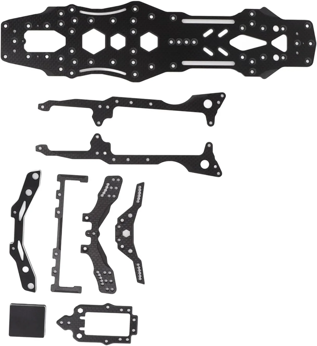 RC Car Chassis Platefor 3RACING D5S Lite 1/10 ChassisRC Carbon Fiber Chassis, Carbon Fiber and Aluminum RC Car Upgrade Accessories Drift Racing ChassisRowers (Black)