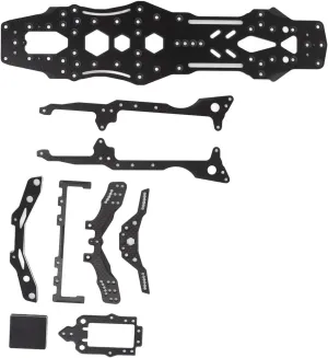 RC Car Chassis Platefor 3RACING D5S Lite 1/10 ChassisRC Carbon Fiber Chassis, Carbon Fiber and Aluminum RC Car Upgrade Accessories Drift Racing ChassisRowers (Black)