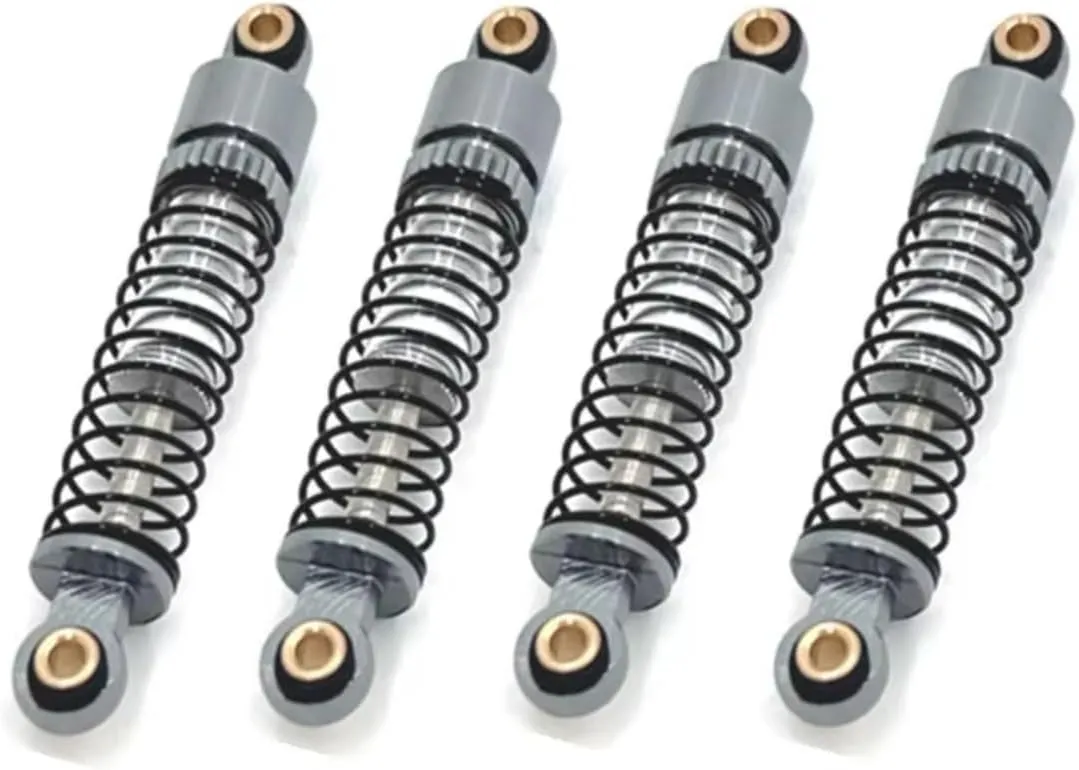 Rc Car Shock Absorber For FMS For FCX24 1/24 Metal Upgrade Adjustable Soft And Hard Hydraulic Shock Absorber RC Car Parts And Accessories Replacement And Use(Gray)
