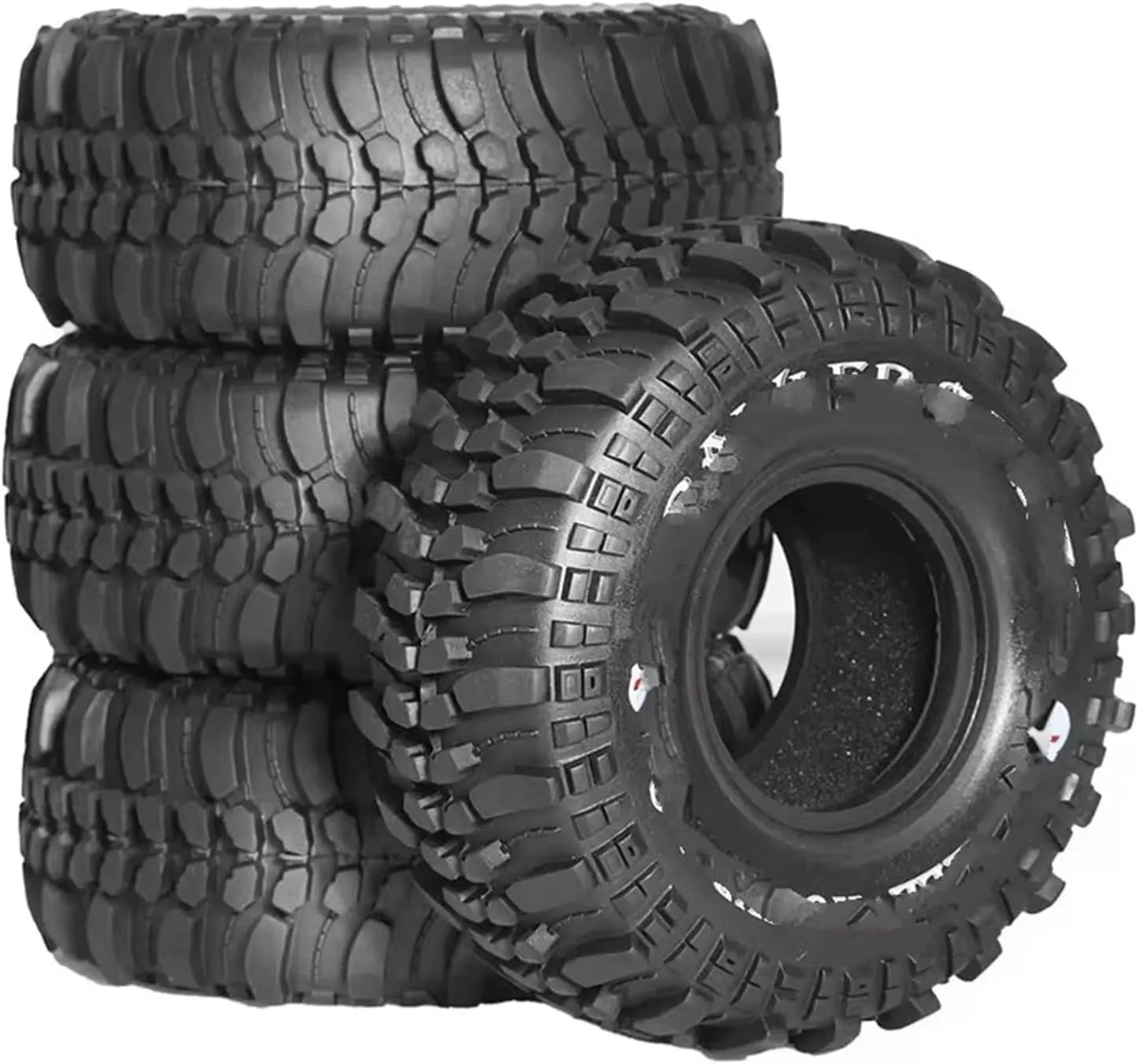 Rc Car Wheel Rim Tire Compatible with Rock for Track for Redcat Scx10 Ii for Axial 90046/90047 D90 Trx4 Trx6 1/10 Rc Car Tyre 4Pcs 1.9Inch 118Mm Rubber Tires