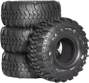 Rc Car Wheel Rim Tire Compatible with Rock for Track for Redcat Scx10 Ii for Axial 90046/90047 D90 Trx4 Trx6 1/10 Rc Car Tyre 4Pcs 1.9Inch 118Mm Rubber Tires