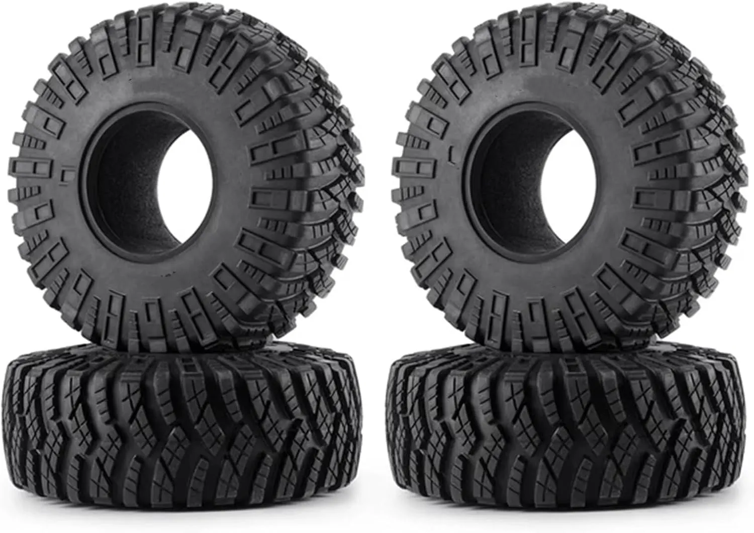 Rc Car Wheel Rim Tire Compatible with SCX10 D90 for TRX4 TF2 CC01 for Capra 1/10 RC Car Part 1.9 Inch 120mm Diameter 42mm Width Rubber Crawler Wheel Tires(A)