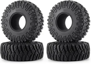 Rc Car Wheel Rim Tire Compatible with SCX10 D90 for TRX4 TF2 CC01 for Capra 1/10 RC Car Part 1.9 Inch 120mm Diameter 42mm Width Rubber Crawler Wheel Tires(A)
