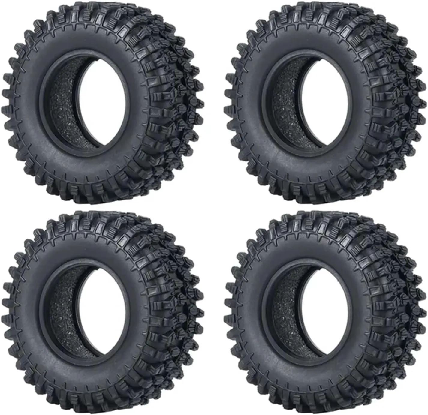 Rc Car Wheel Rim Tire Compatible with Trx4m for Scx24 for Fcx24 for Fcx 1/18 1/24 RC Car Part RC Car Accessories Replacement Crawler Wheel Tires Diameter Width(54MM)
