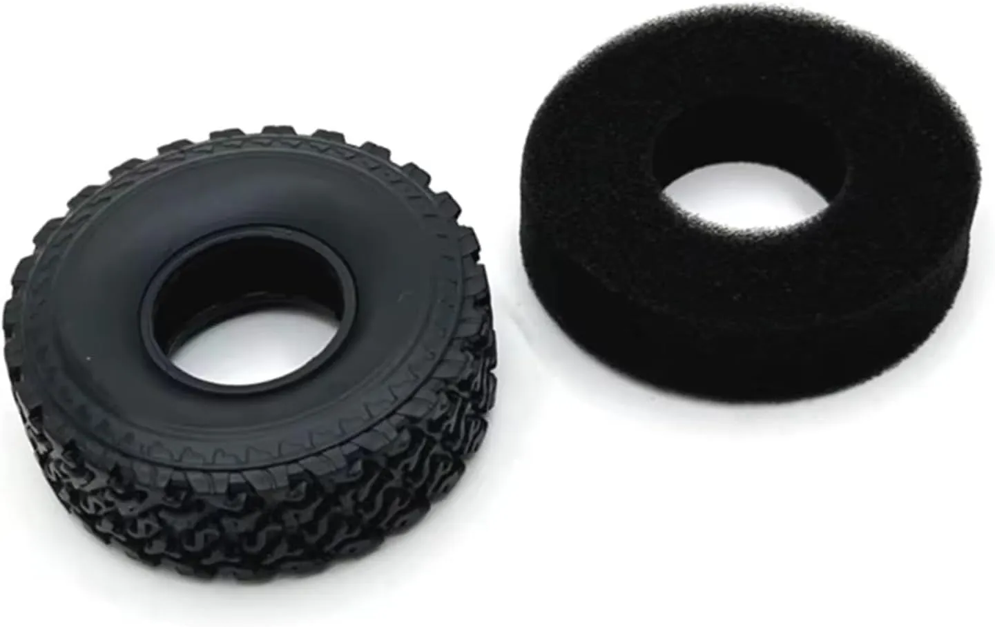 Rc Car Wheel Rim Tire Compatible with WPL C14 C24 B14 B24 B36 for MN D90 for MN99S RC Car Upgrade Parts Metal Beadlock Wheel Hub Wheel Rim and 71mm Rubber Tire(Silver)