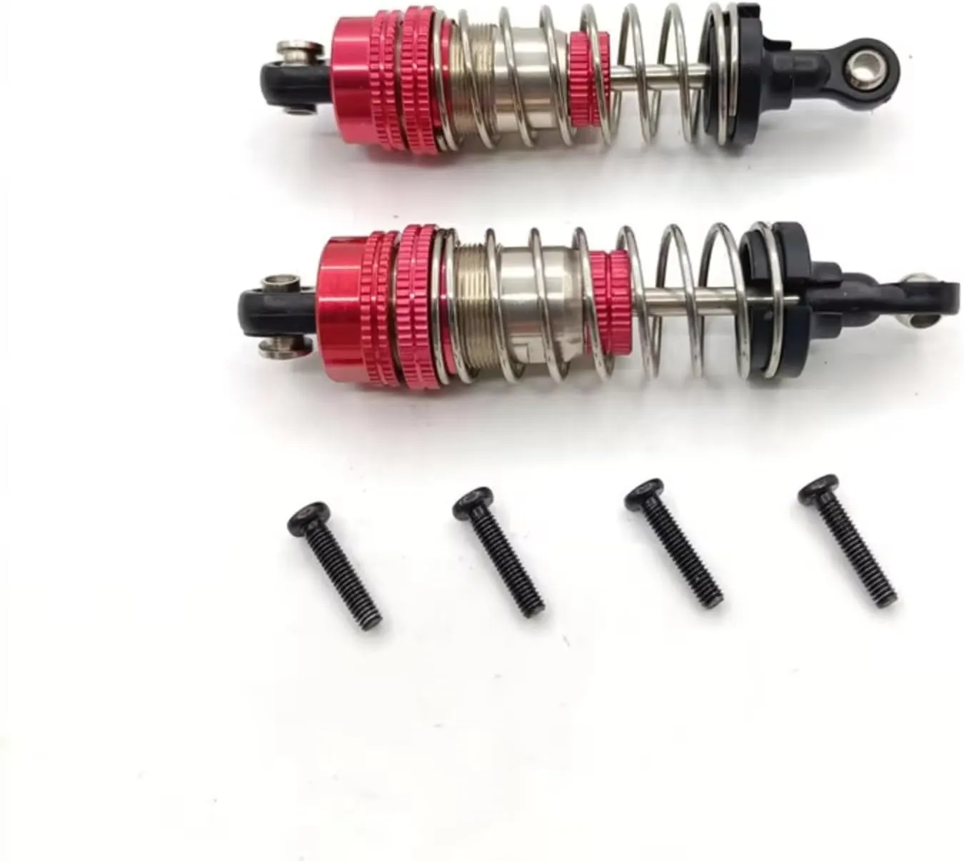 Rc Shock Absorber 2pcs Metal Adjustable Oil Pressure Shock Multiple Colors Available For Rc Car Tracked Vehicle Parts And Accessories Upgrade Replacement And Use(Red)