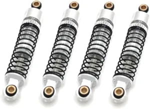 Rc Special Shock Absorber For FMS For FCX24 1/24 4Pcs Metal Adjustable Soft And Hard Hydraulic Shock Absorber For Fit Rc Car Parts And Accessories Upgrade Replacement Use(Silver)