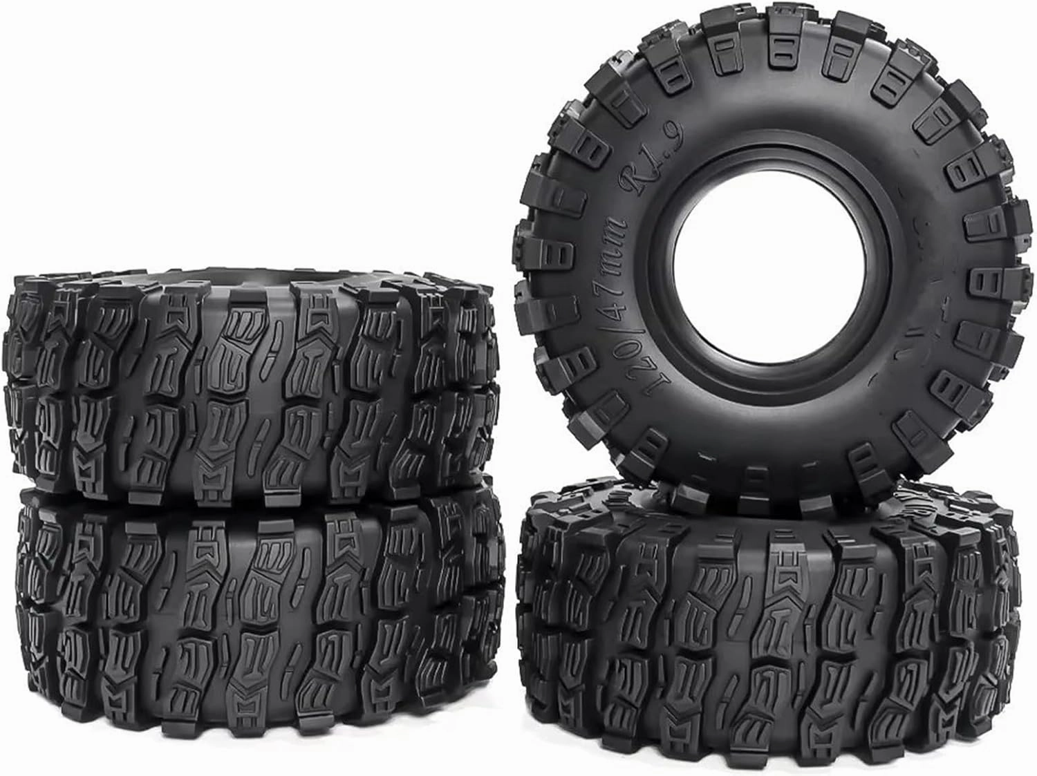RC Car Accessories Compatible with Axial for SCX10 Pro for Capra for Traxxas for TRX4 D90 for Redcat 120mm 1.9" Soft Rubber Tire Wheel Tyre 1/10 RC Car