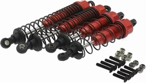 Rc Car Shock Absorber For Fs 1/10 4PCS 90mm 108mm Oil Filled Length Adjustable Front Rear Shock Absorber Rc Model Car For Buggy Truggy For Racing Parts Replacement Use(Red)
