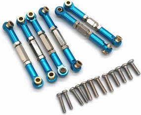 RC Car Upgrade Part for Gladiator for ZD Racing MT16 MT14R PT14R BX12 X12S 1/14 Metal Tie Rod Adjustable Upgrade Remote Control Car Parts(Blue)