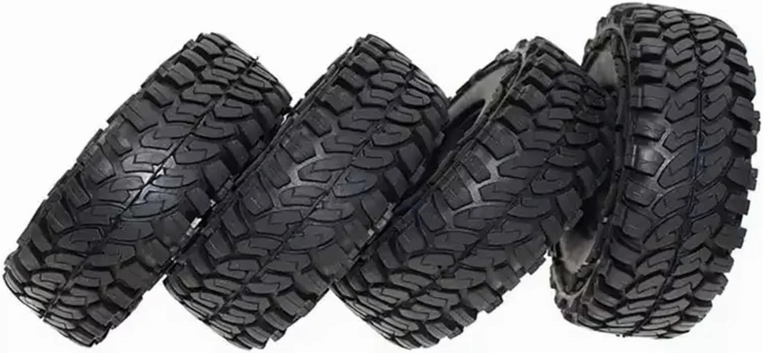 Rc Car Wheel Rim Tire Compatible with Axial for SCX10 for D90 for D110 for TF2 1:10 1.9" RC for Rock Crawler Rubber Rocks Tyres/Wheel Tires 114MM 4PCS