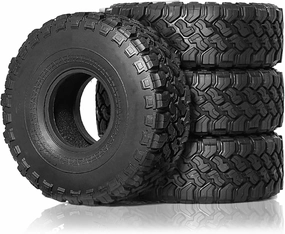 Rc Car Wheel Rim Tire Compatible with Axial for SCX10 for Pro for Capra for Traxxas for TRX4 for MST 1/10 RC Crawler Car 4PCS 116mm 1.9" Rubber Tire Wheel Tyre