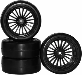 Rc Car Wheel Rim Tire Compatible with HSP for HPI for Sprint 2 for Drift for RS4 for 4WD 1:10th On Road 26mm Rubber RC Tyres & Wheel Rims 12 Hex 4Pcs/2pcs(4Pcs)