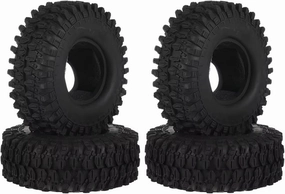 Rc Car Wheel Rim Tire Compatible with TT02 94122 94123 for SCX10 90046 for TRX4 1/10 RC Black 1.9 Inch 110mm Diameter 40mm Width Rubber Crawler Wheel Tires