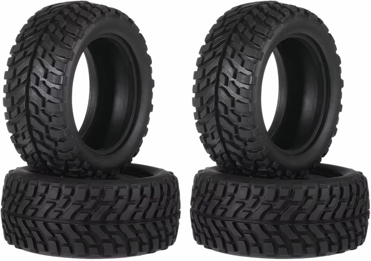 Rc Car Wheel Rim Tire Compatible with TT02 94122 94123 for SCX10 90046 for TRX4 1/10 RC Car Part RC Car Accessories Black 1.9 Inch Wheel Tires
