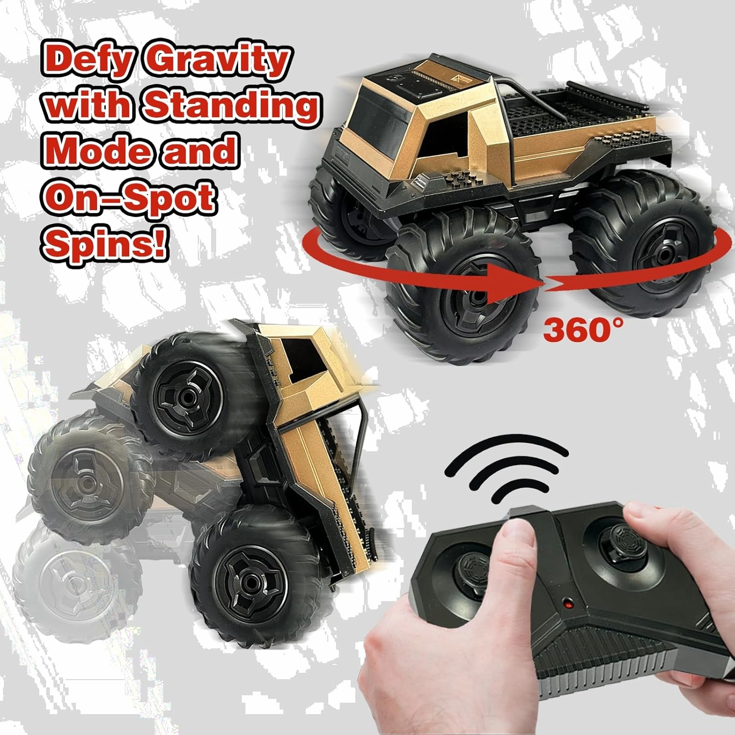 Rc Cybertruck Toy, All-Terrain Capability Remote Control Truck for Kids&Adults, Off-Road Car, Gift for Kids Ages 7 8 9 10  Boys Gloden