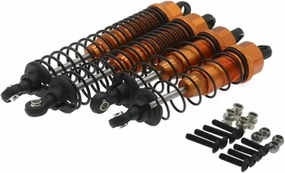 Rc Special Shock Absorber For Fs 1/10 4PCS 90mm 108mm Oil Filled Length Adjustable Front Rear Shock Absorber Rc Model Car For Buggy Truggy For Racing Parts Replacement Use(Orange)