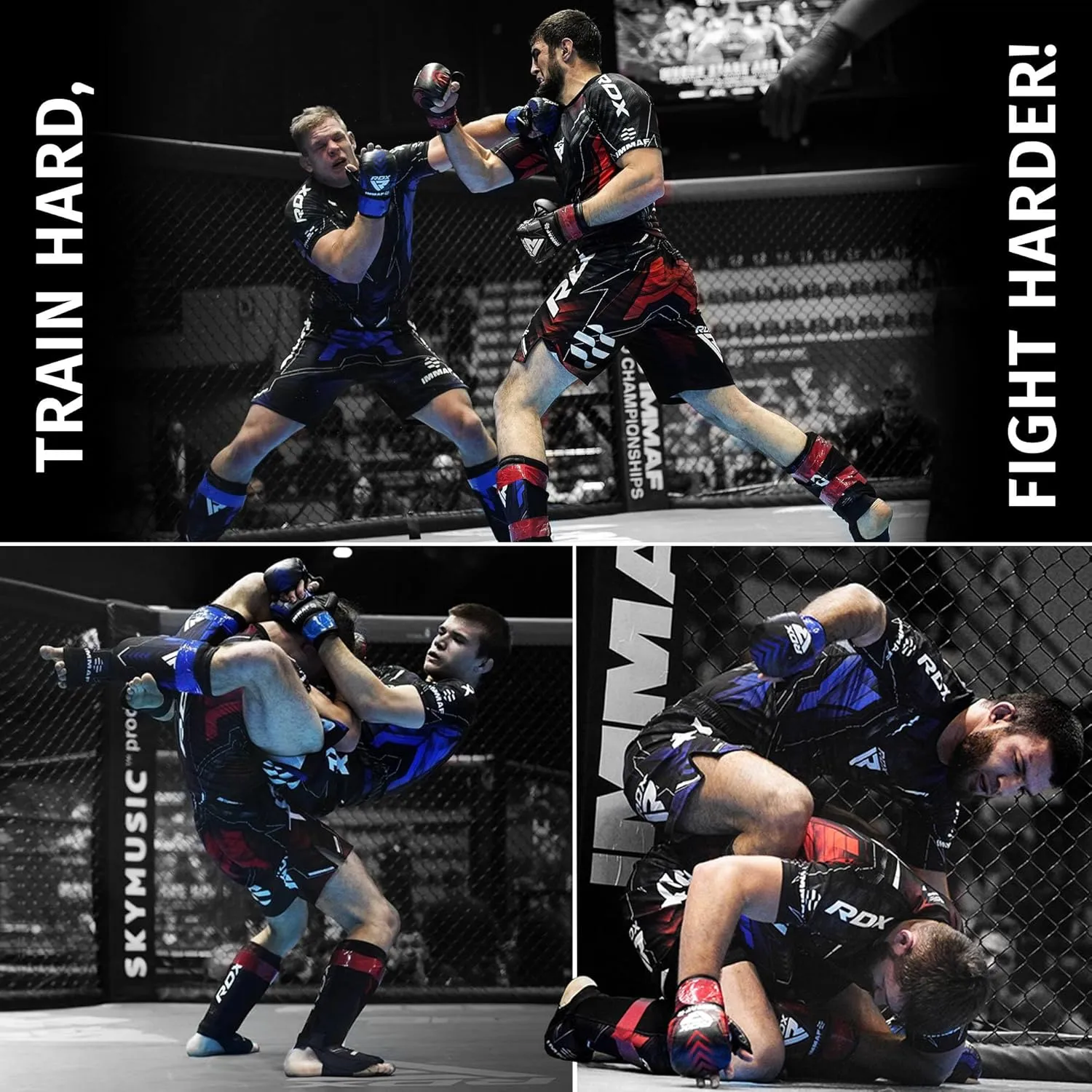 RDX IMMAF Approved MMA Shorts, Side Slits Design Suitable for MMA Boxing, Muay Thai, Kickboxing Gym Workout