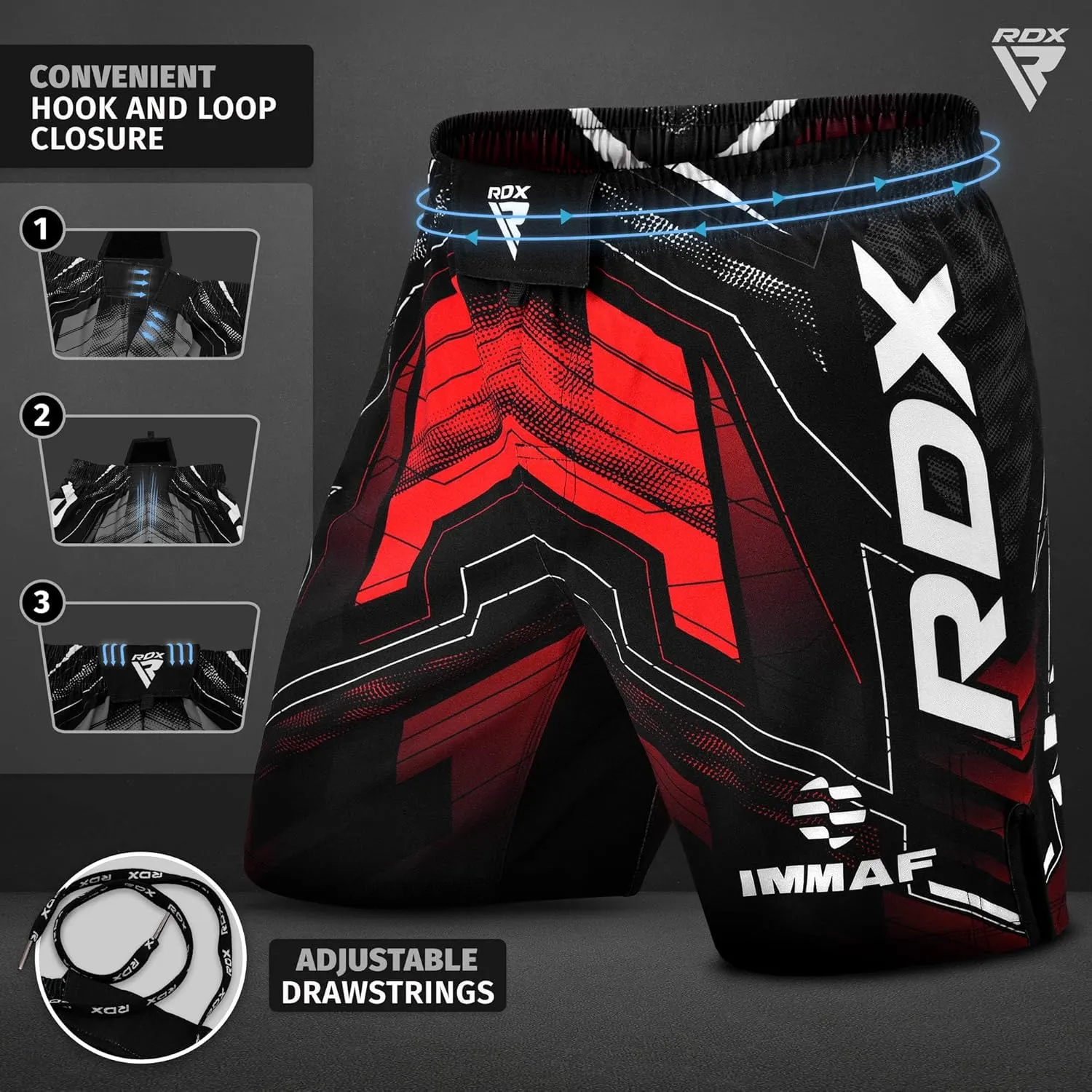 RDX IMMAF Approved MMA Shorts, Side Slits Design Suitable for MMA Boxing, Muay Thai, Kickboxing Gym Workout