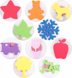 READY 2 LEARN Giant Stampers - Imaginative Play - Set 2 - Set of 10 - Easy to Hold Foam Stamps for Kids - Arts and Crafts Stamps for Displays, Posters, Signs and DIY Projects