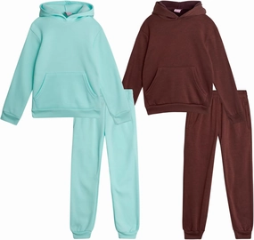 Real Love Girls' Jogger Set - 4 Piece Soft Fleece Pullover Hoodie and Jogger Pants for Toddler & Little Girls (2T-6X)