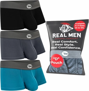 Real Men Bulge Enhancing Pouch Underwear for Men – 1, 3 and 6 Pack Set - Modal Boxer Briefs ABCD Pouch