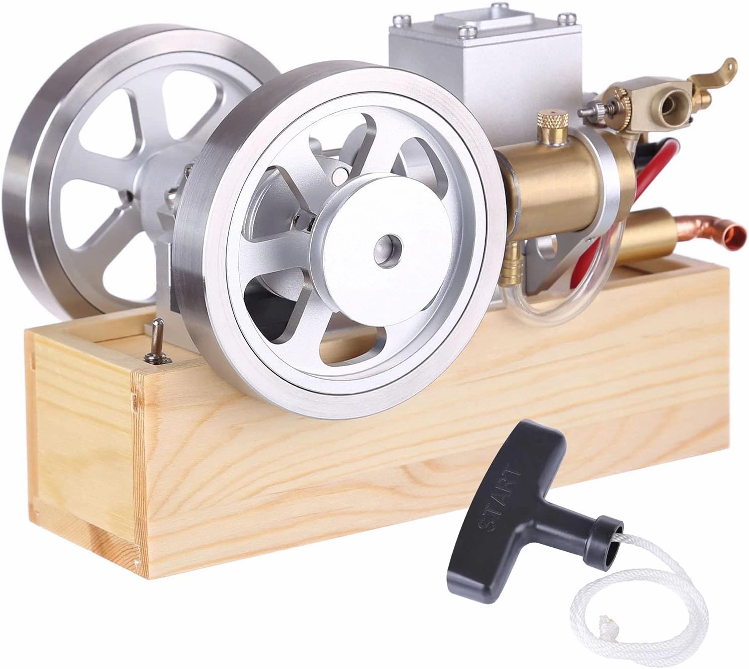 Realistic Internal Combustion Engine Model Kit, Hit and Miss Engine Motor Model, Metal Horizontal Adjustable Speed Carburetor Upgrade Version Gasoline Engine Kits Educational Toy Model for Adult